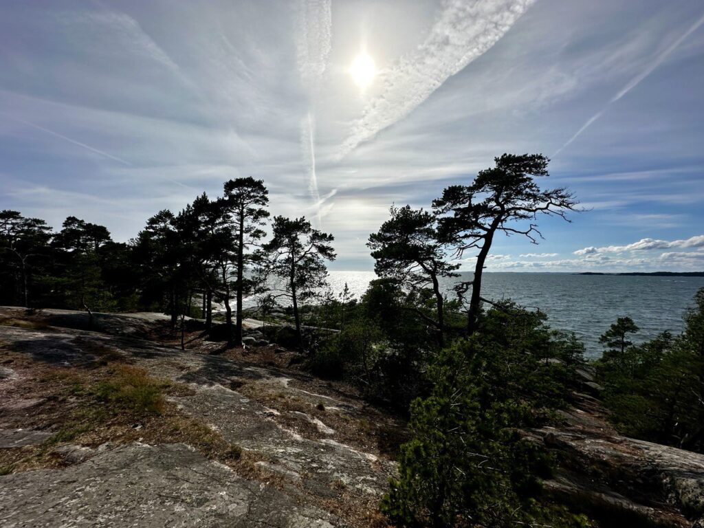 Kuvassa merenrantaa ja luontoa.