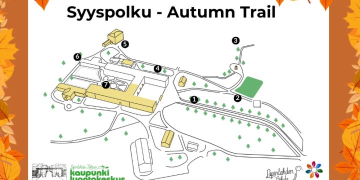 Syyspolun kartta Lapinlahden puistossa.